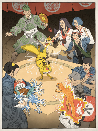 Illustration for article titled Classic video game characters, drawn in the style of Japanese ukiyo-e woodblock art